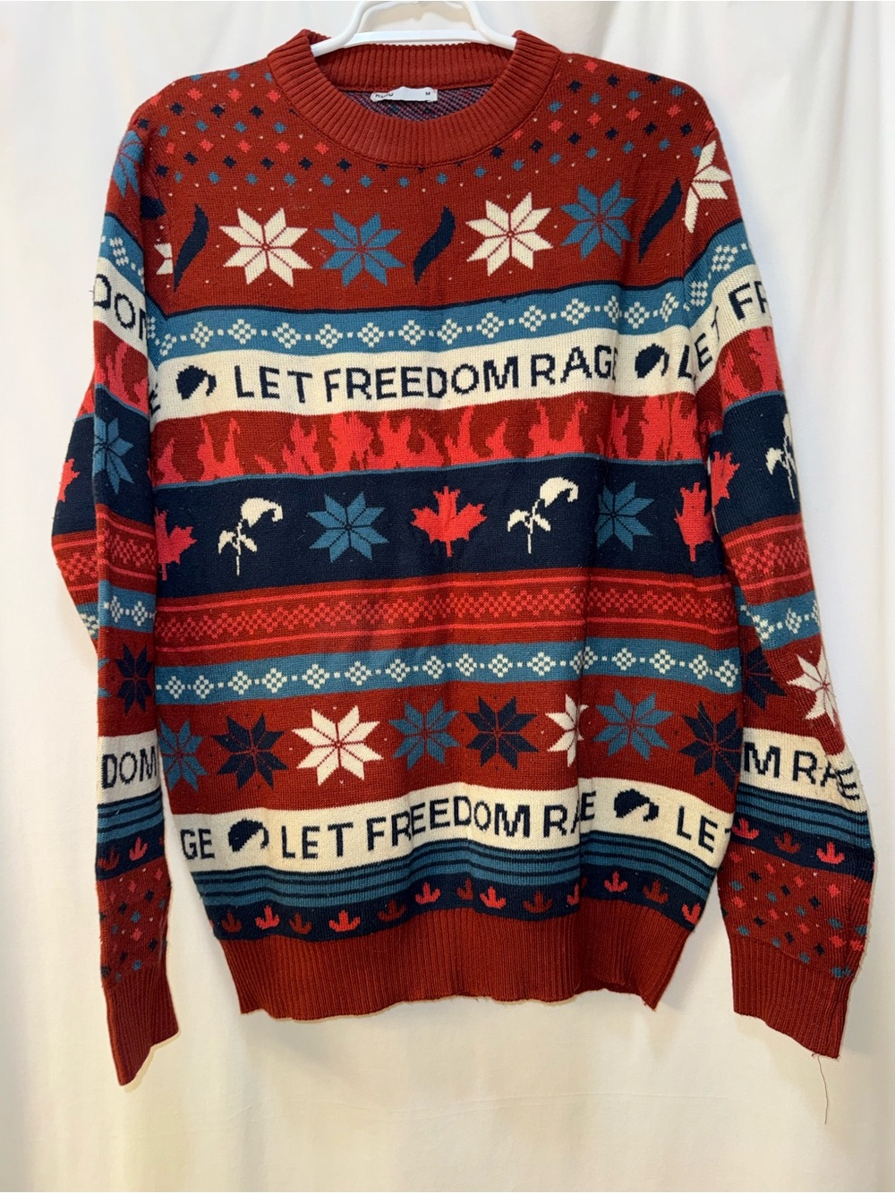 Hulu Handmaid’s Tale- Red, Navy & Cream Crewneck Sweater